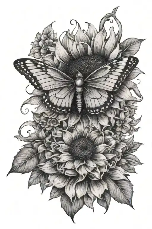 Sunflower Butterfly Dragonfly