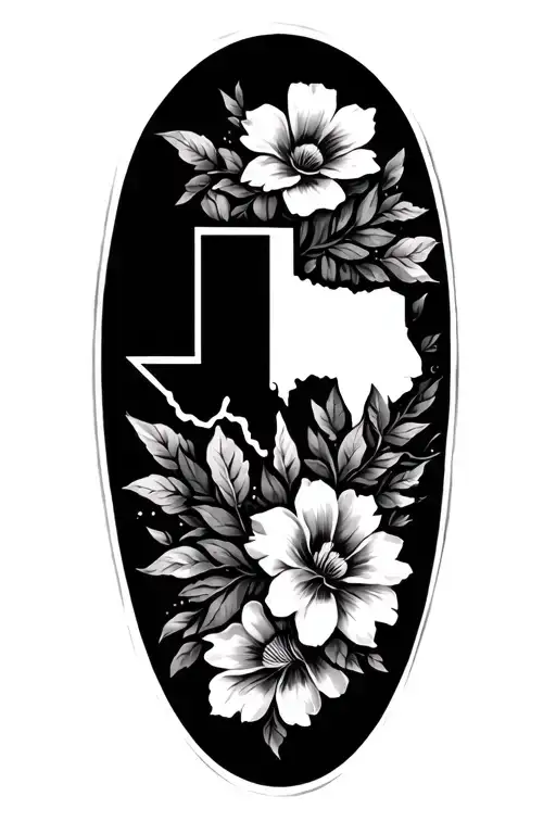 2959 And State Of Texas With Floral Design