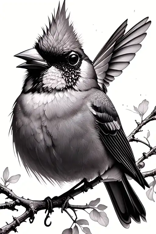 Red Cardinal And Hummingbird