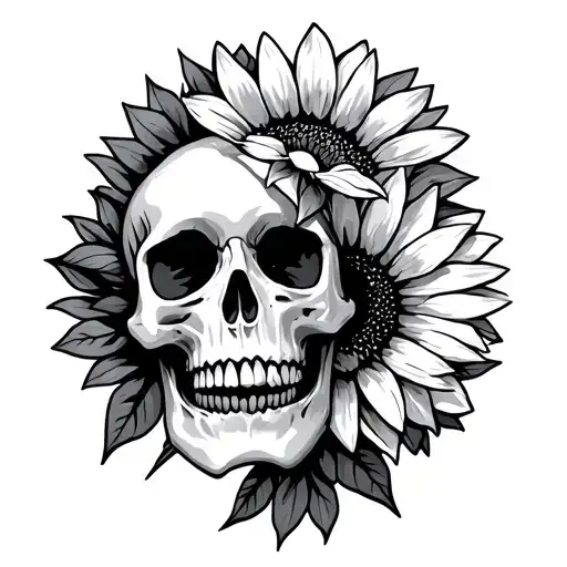 Skull And Sunflower