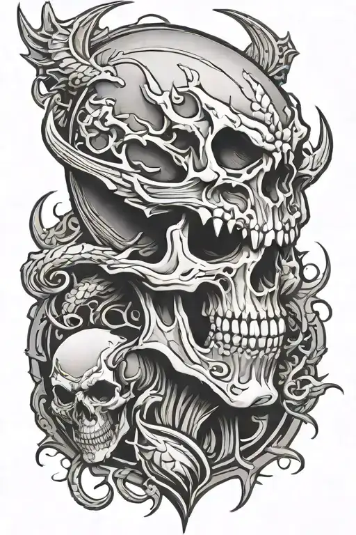 Skull And Dragon Shield