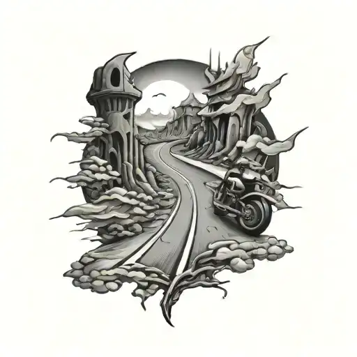 Road Splitting Two Paths Good Vs Evil