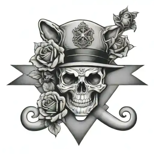 Skull Police Rose Love Cross God Family Cat