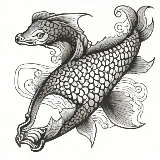 Create A Koi Fish Design With The Colors Of The Korean Flag