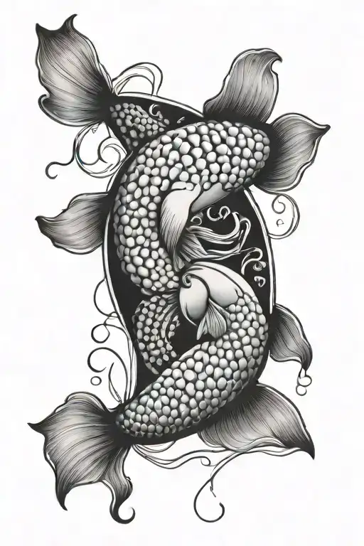 Jelly Fish Ying Yang Koi Fish
