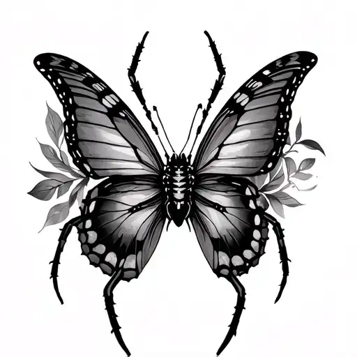 Spider And Butterfly