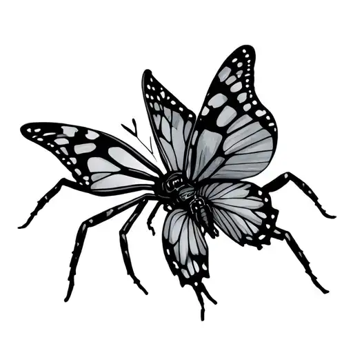 Spider And Butterfly
