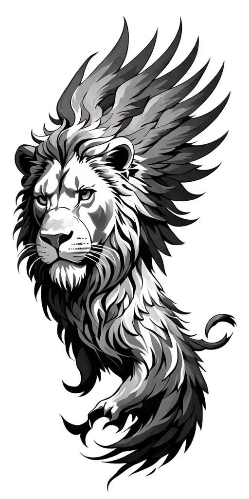 Lion Rising Into Phoenix