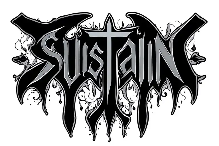 The Word Sustain With The T Being A Cross