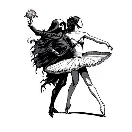Grim Reaper And A Ballerina