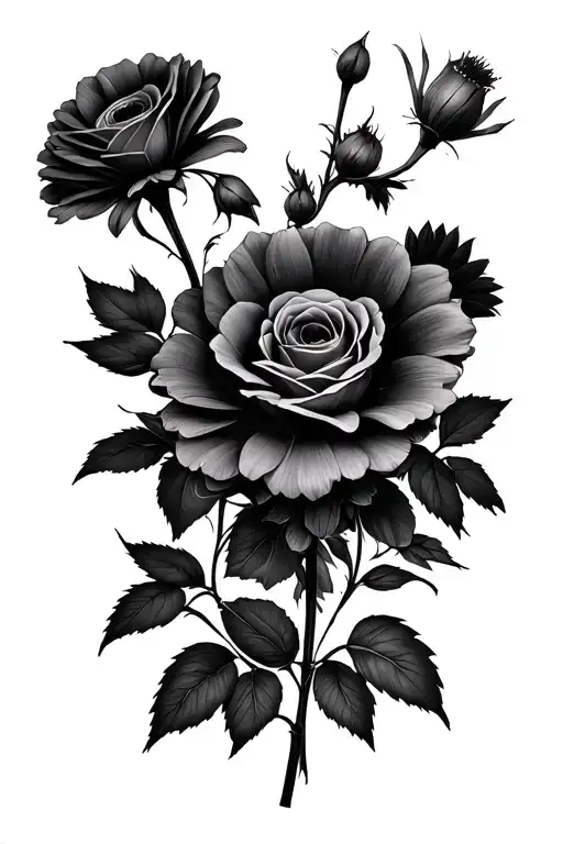 Rose Larkspur Daisy Flowers