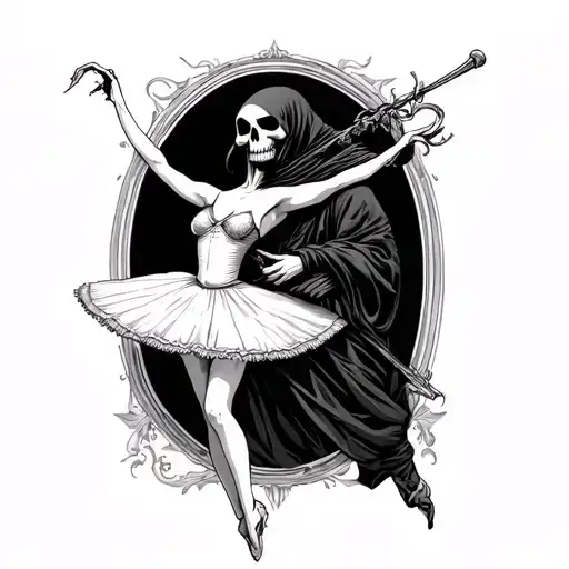 Grim Reaper And A Ballerina