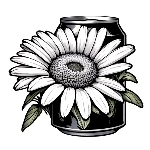 Daisy Growing Out Of A Miller Lite Can