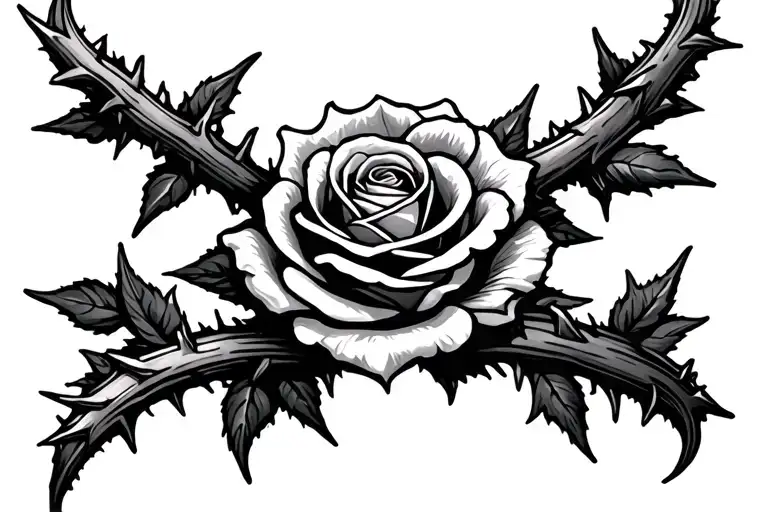 Rose With Thorns Wrapped Around The Wrist