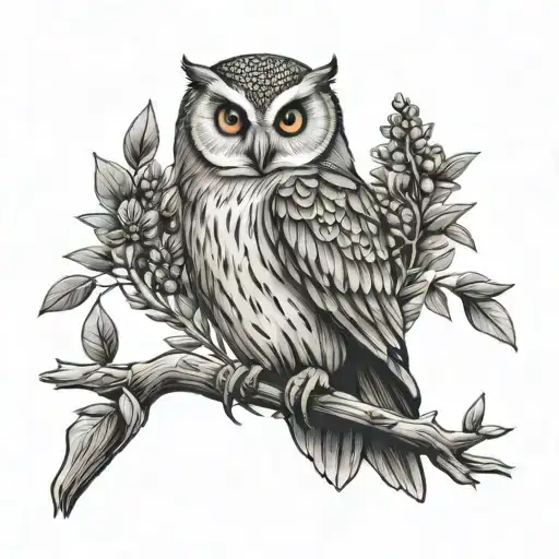 Steadfast Owl With Olive Branch