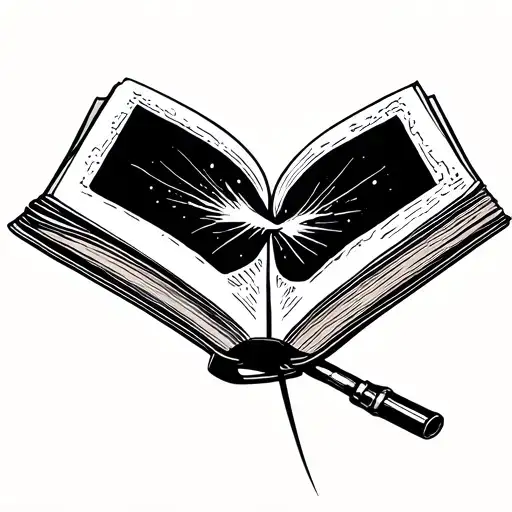 Book Open With Spotlight Coming Out