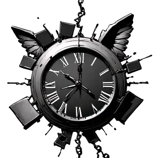 Broken Clock With Dog Tags