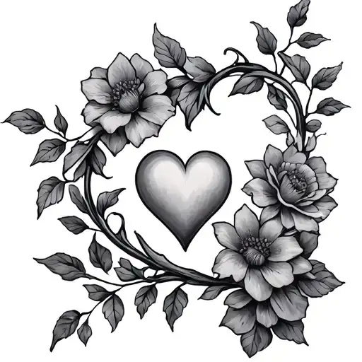 Small Hearts On The Inner Bicep With Flower Vine Wrapped Around To The Wrist