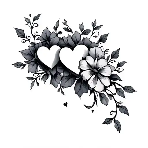 3 Small Hearts On The Inner Bicep With Flower Vine Wrapped Around To The Wrist