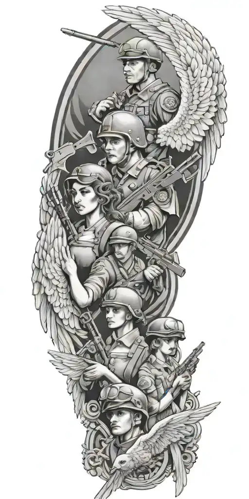 Military Tattoo Design Medic And Angels