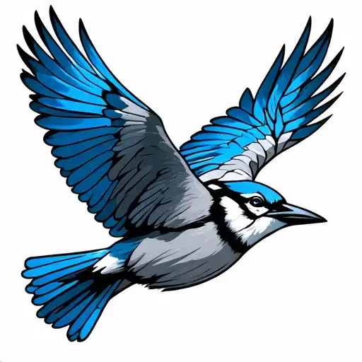 Blue Jay Bird Flying