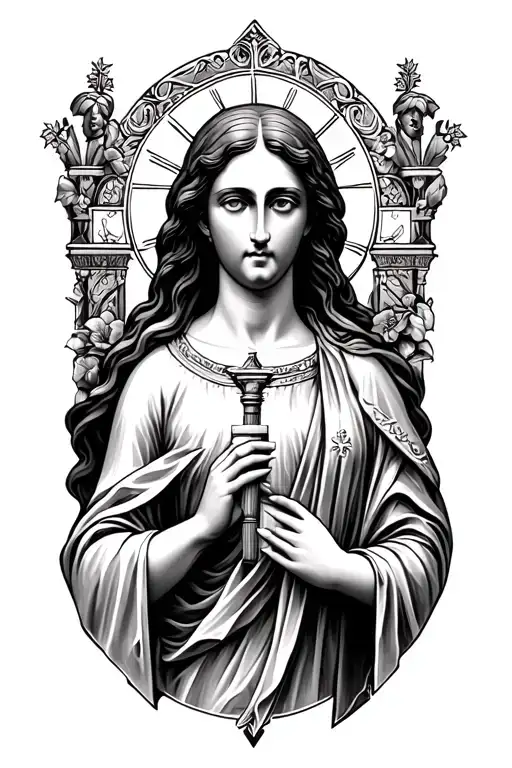 Saint Jude Symbolism Using Feminine Religious Symbols