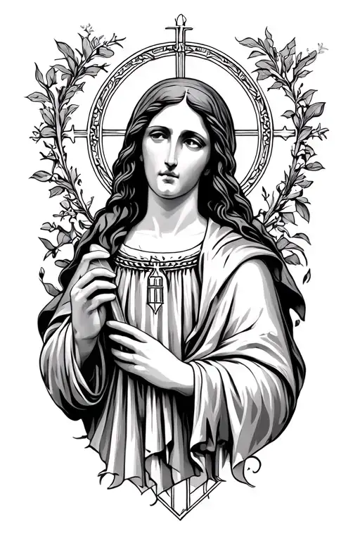 Small Saint Jude Symbolism Using Feminine Religious Symbols