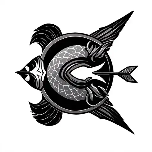 Arrow Zodiac Sign Pisces Chiron