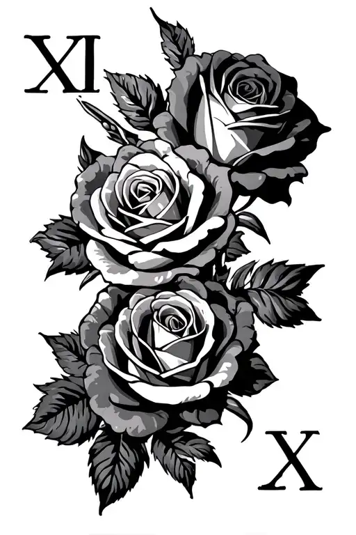Roman Numerals And Roses
