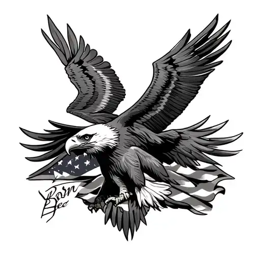 Born Free Eagle Usa Flag