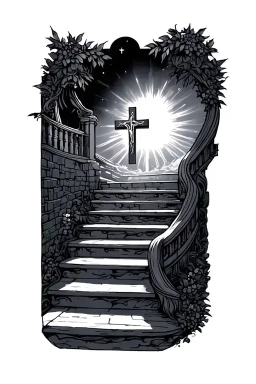 Stair Way To Heaven With Cross