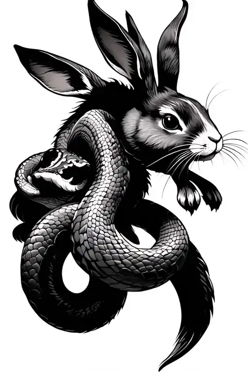 Chinese Zodiac Snake And Rabbit Riding