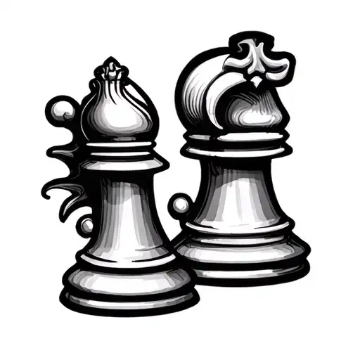 Chess Piece Tattoo Design Combining Elements