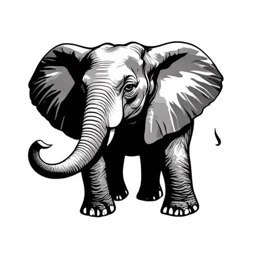 Elephant With Big Tusks
