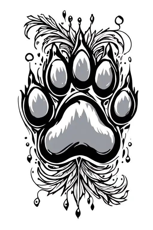 Dog Paw Print And Designs Around It