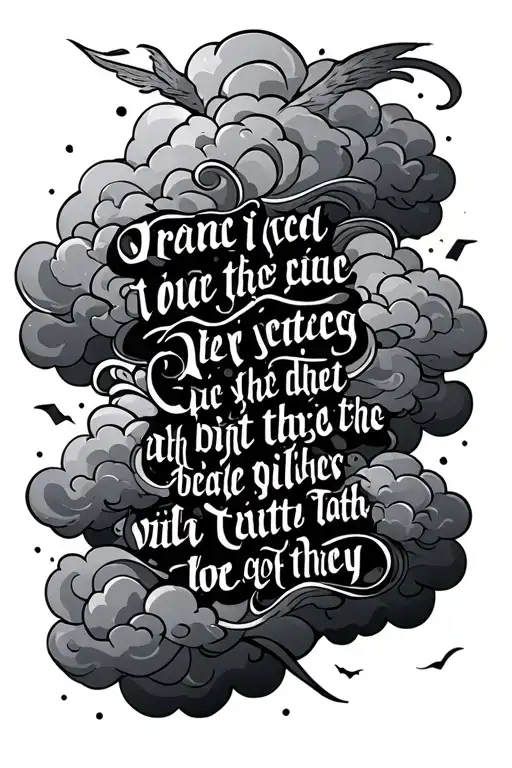 Bible Scripture Tattoo With Clouds Surrounding