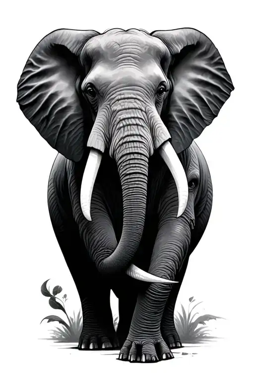 Elephant Struggle Strength Inspired