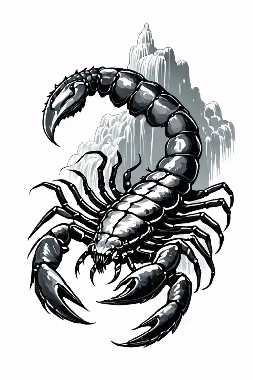 Scorpion With Waterfall On Her Back