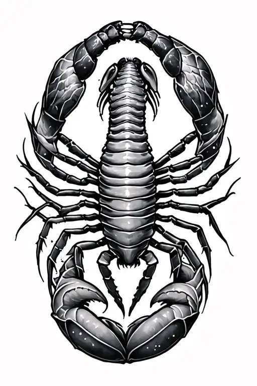 Scorpion With Waterfall On Her Back Piece