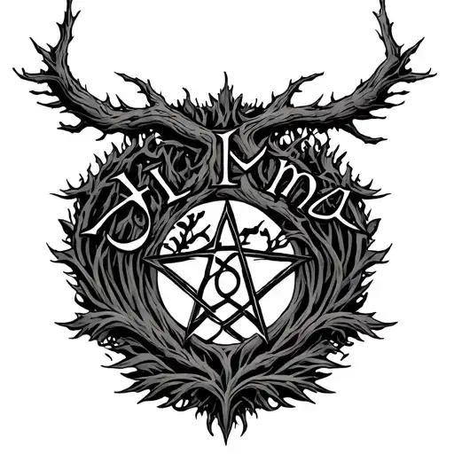 Name Vilma With Tree And Pentacle