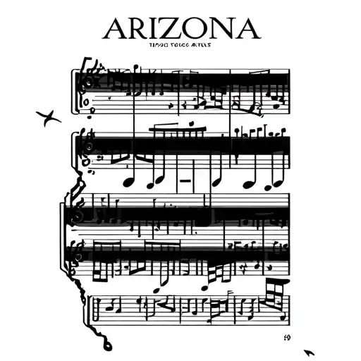 Music Notes Across The State Of Arizona Sheet Music