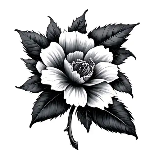 Lys Flower Large Black Leaves