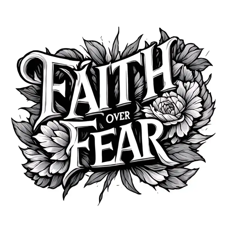 Faith Over Fear With Roman Numerals In The Middle As The Line