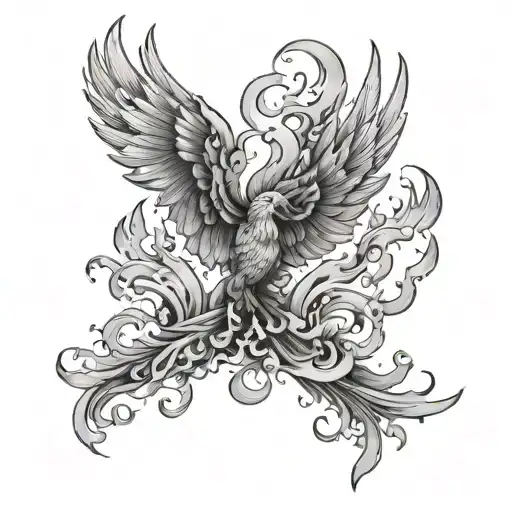 Phoenix Rising From Flames
