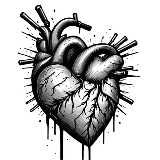 Heart And Motorbike Symbol Made
