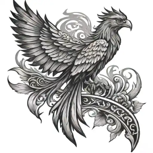 Phoenix On Arm Covering Blade Cuts