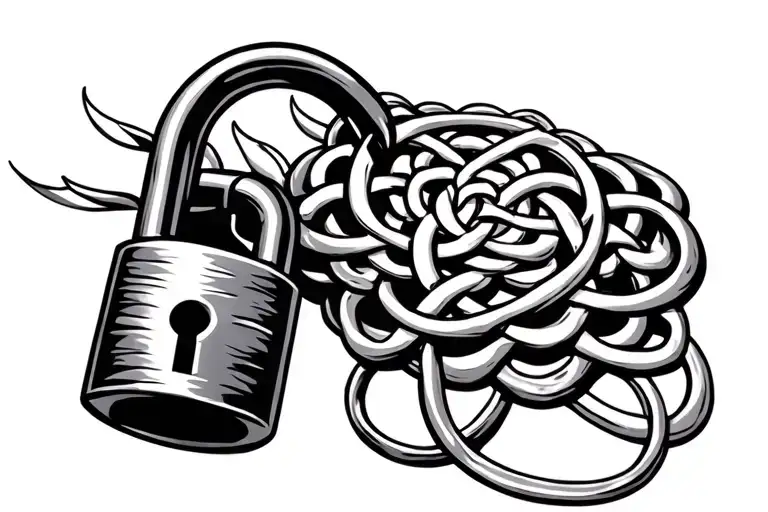 Turtal With Celtic Knots On It And A Lock