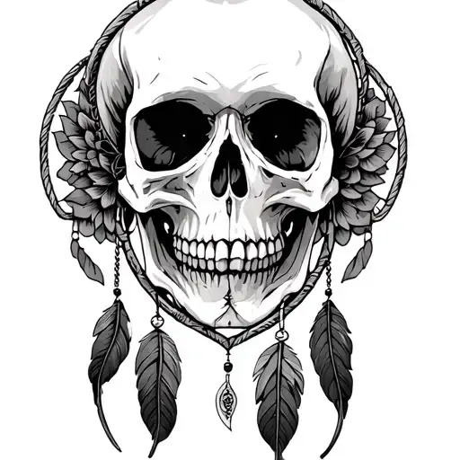 Skull And Dreamcatcher