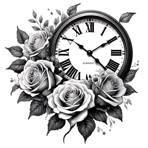 Roses And Clock