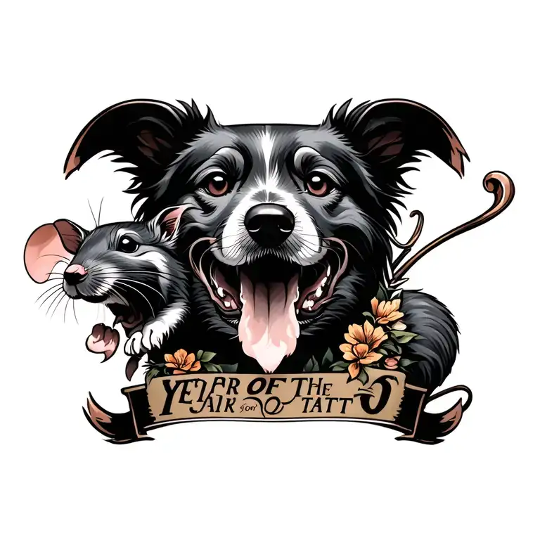 Chest Tattoo Year Of The Dog And Rat